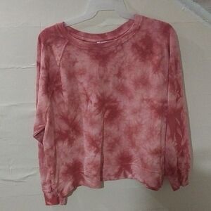 Time and Tru Women's Red Tie-Dye Sweatshirt